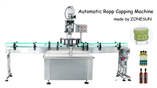 Zonesun Automatico Testa Singola Ropp Copertura in Alluminio Liquore Bottiglie di Vino in Vetro Tappi a Prova di Furto Tappatrici con Chiusura a Vite